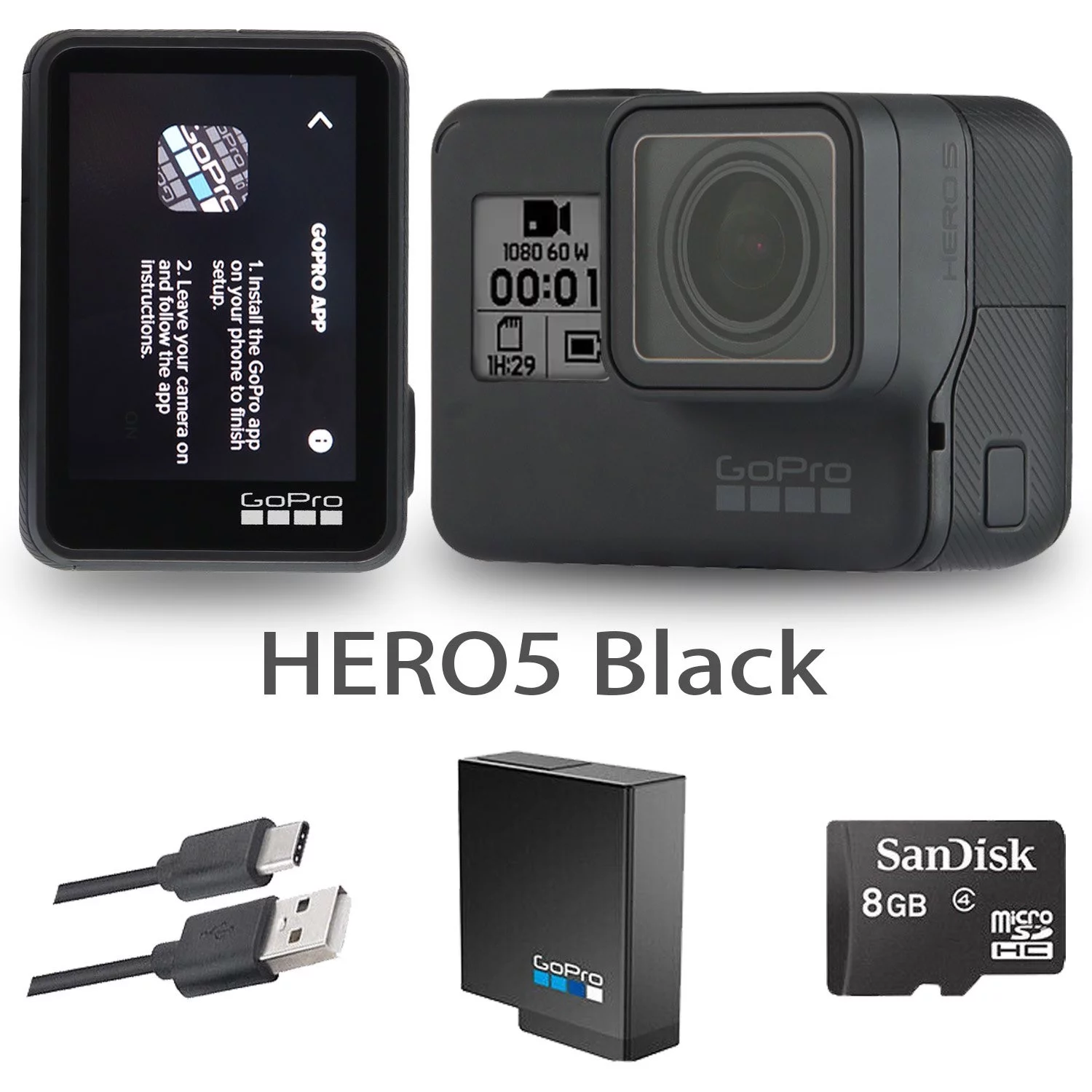 Restored GoPro HERO 5 Black Edition Waterproof Sport Action Camera with Touch Screen 4K Ultra HD Video 12MP Photos (Refurbished)