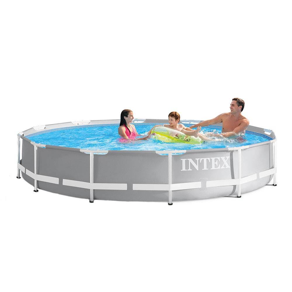 Intex 12 Feet x 30 Inches Durable Prism Steel Frame Above Ground Swimming Pool