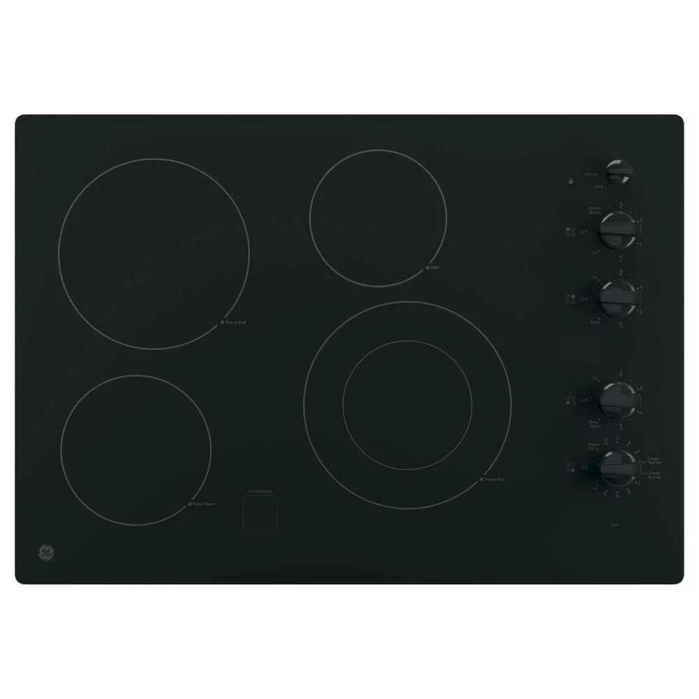 GE JP3530DJBB 30 inch Black 4 Burner Electric Cooktop