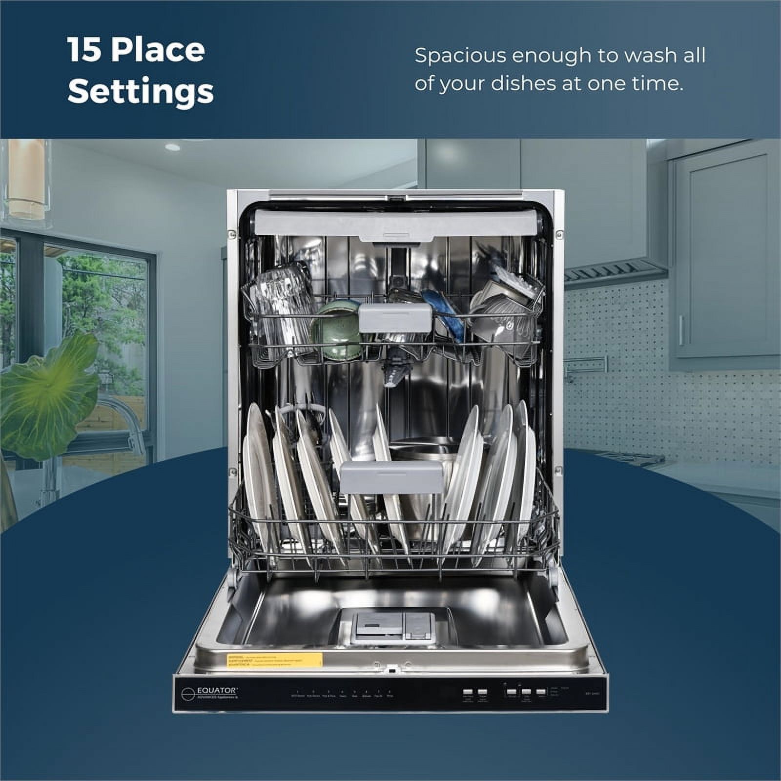 Equator 24" Stainless Steel Built-In Dishwasher w/ Top Control in Silver