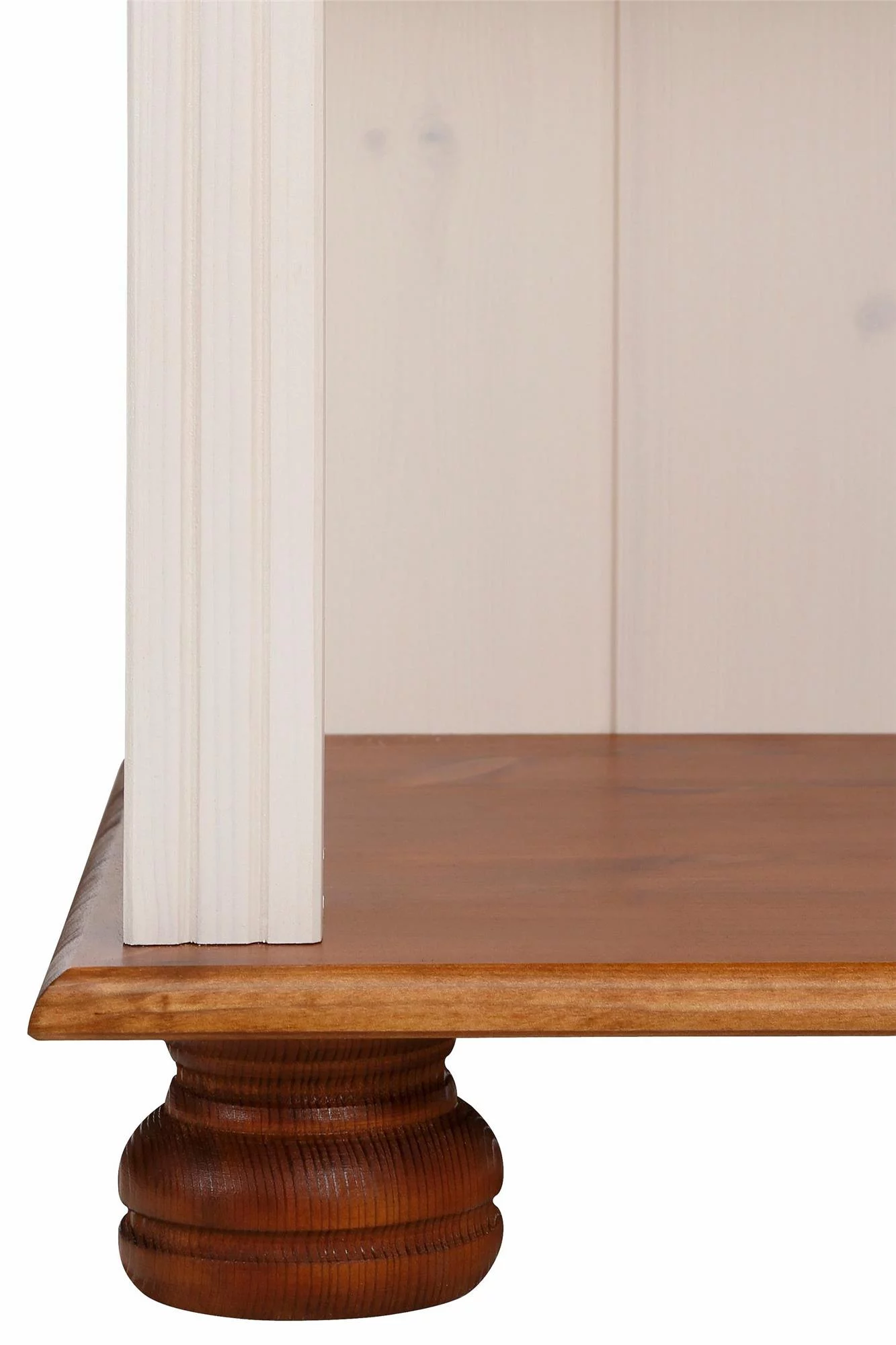 RealRooms Chester 5 Shelf Open Bookcase, White and Honey