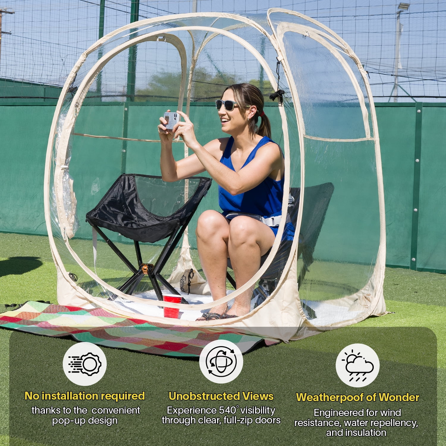 Pop-Up Weatherproof Sport Pod Tent for Camping, Fishing, and Shelter