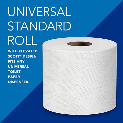 Scott® Professional 100% Recycled Fiber Standard Roll Bulk Toilet Paper (13217), 2-Ply, Elevated Design, White