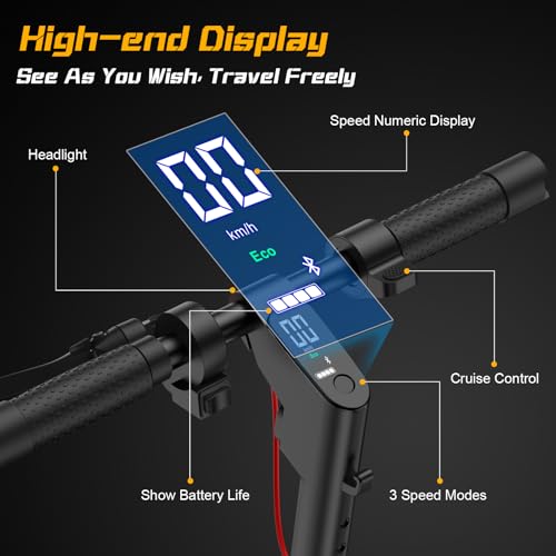 Electric Scooter, 10" Solid Tires, 500W Motor, 19MPH Max Speed & 21 Miles Range, Folding E-Scooter for Adults and Teens with Smart APP