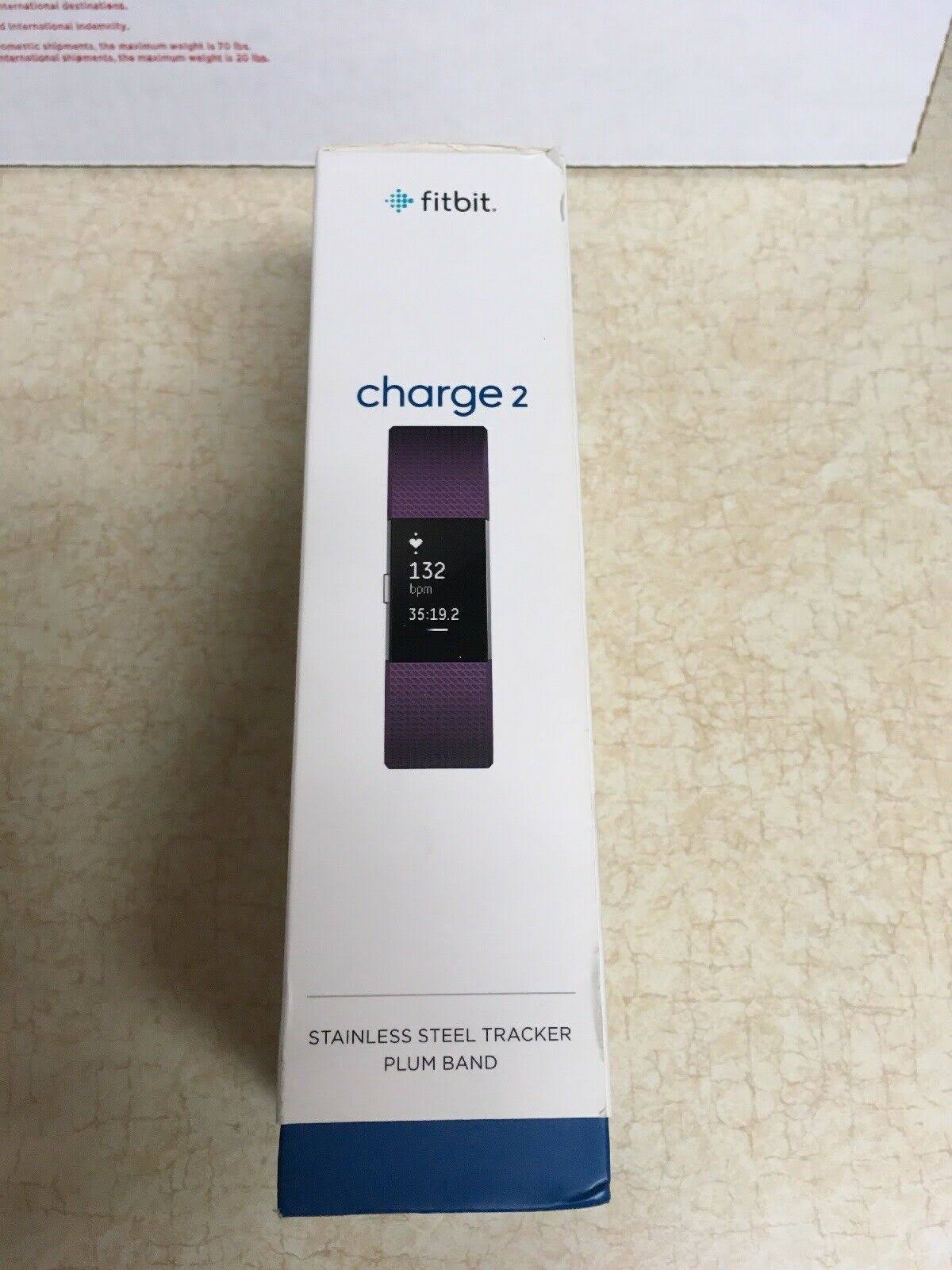 Fitbit Charge 2 Heart Rate + Fitness Wristband, Plum, Large