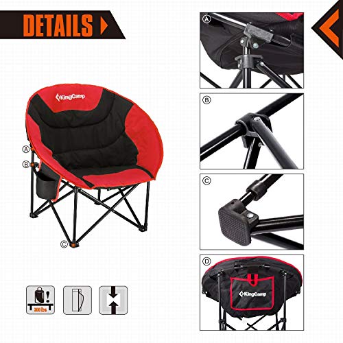 KingCamp Oversized XL Camping Chair, Heavy Duty 500lbs Folding Couch for Adults