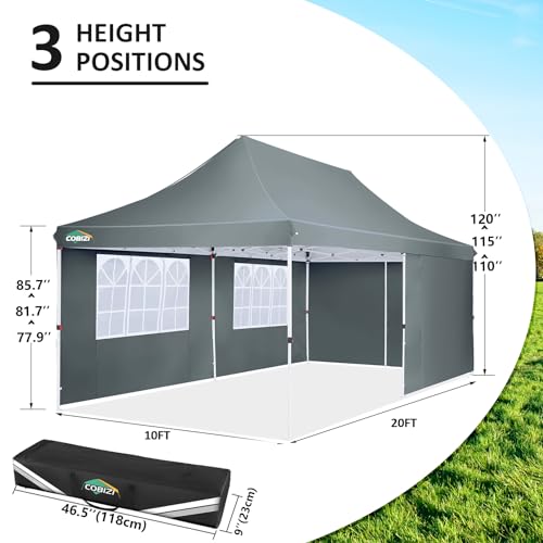 10x10 Pop Up Canopy Tent with 4 Sidewalls and Mesh Windows 2.0