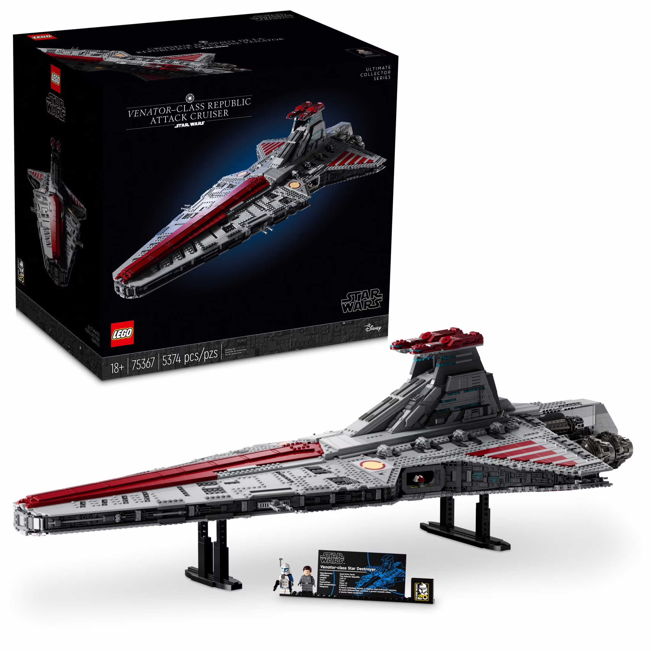 LEGO Star Wars Venator-Class Republic Attack Cruiser Ultimate Collector Series Building Set for Adults, Captain Rex, Star Wars Gift