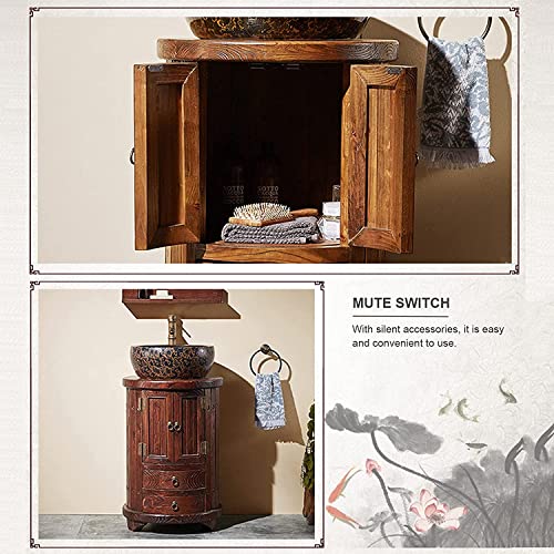 Freestanding Pedestal Sink Hotel Art Basin, Retro Style Bathroom Sink Cabinet Set
