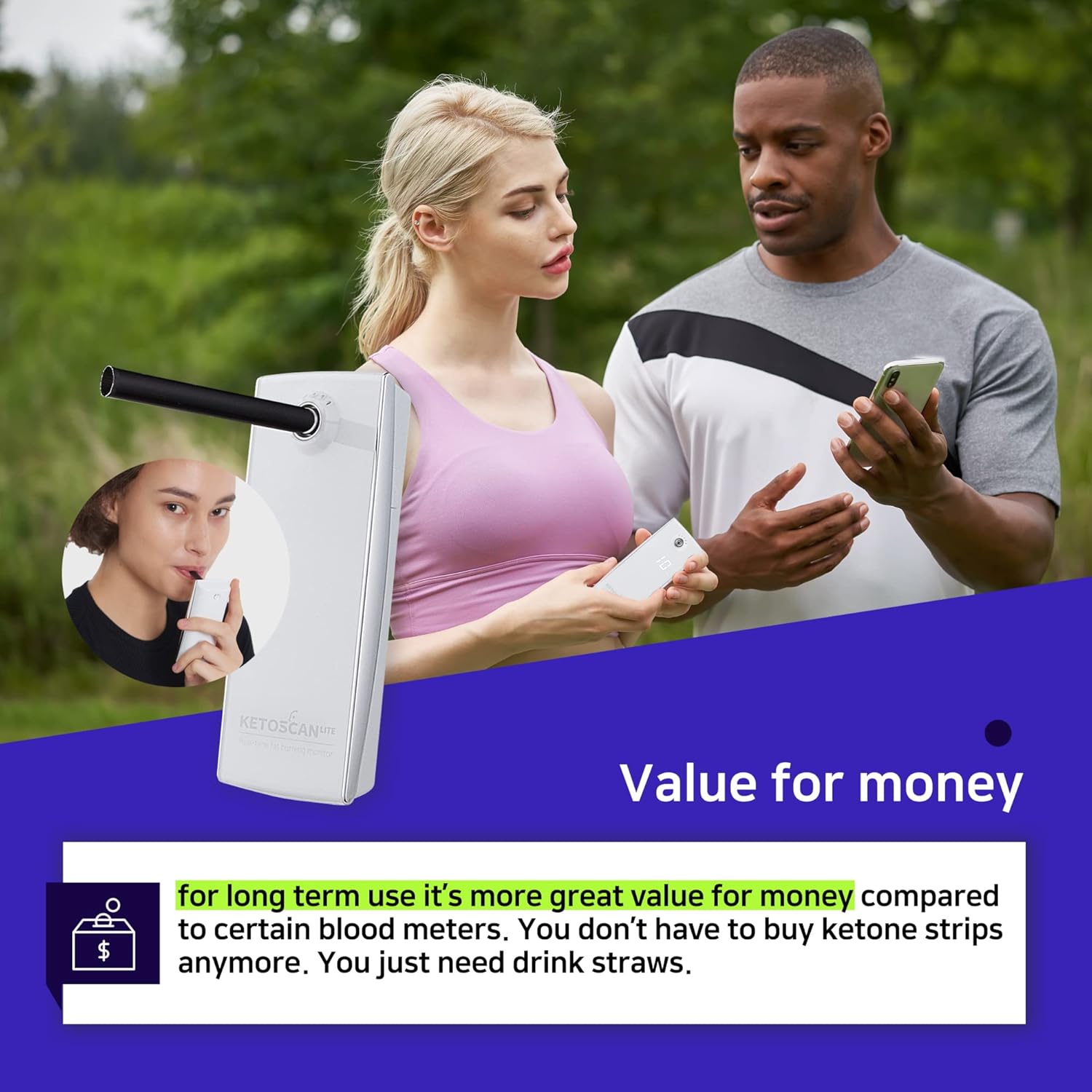 KETOSCAN Lite Breath Ketone Meter, Diet & Fitness Tracker | Monitor Your Fat Metabolism or Level of Ketosis on Low carb
