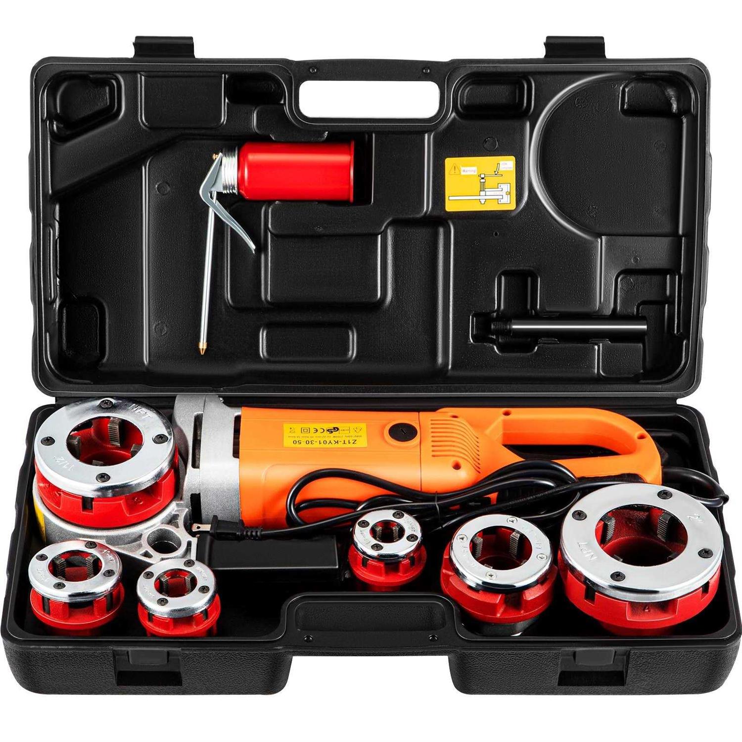 VEVOR Electric Pipe Threader 2300W Pipe Threading Machine Heavy-Duty Hand-Held Power Drive Kit - Shop Hardware Tools Online Store