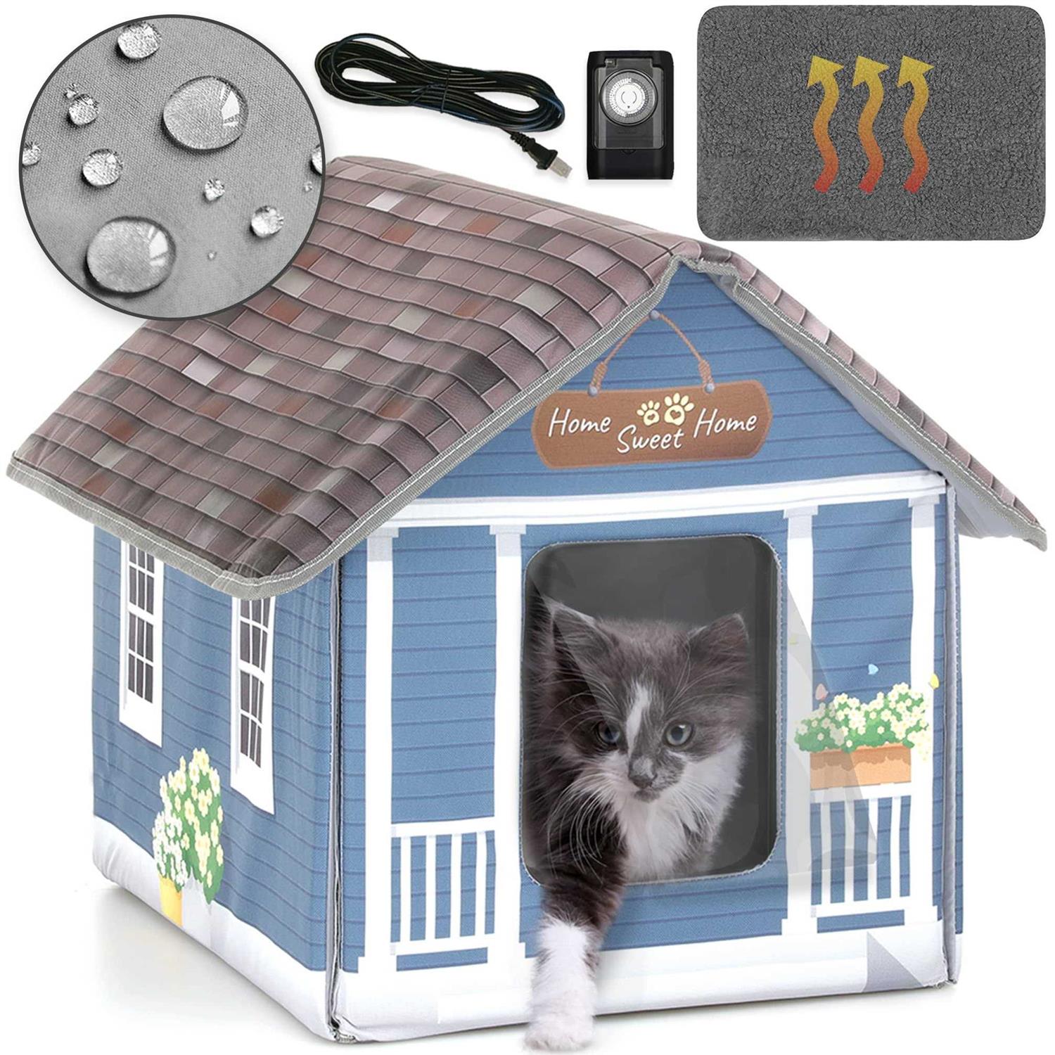 PETYELLA Heated cat Houses for Outdoor Cats in Winter