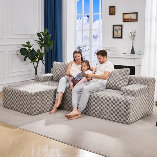 Modular Sectional Sofa Couches L-Shape Couch 3 Seat Modular Sofa Memory Foam Sectional Couches for Living Room