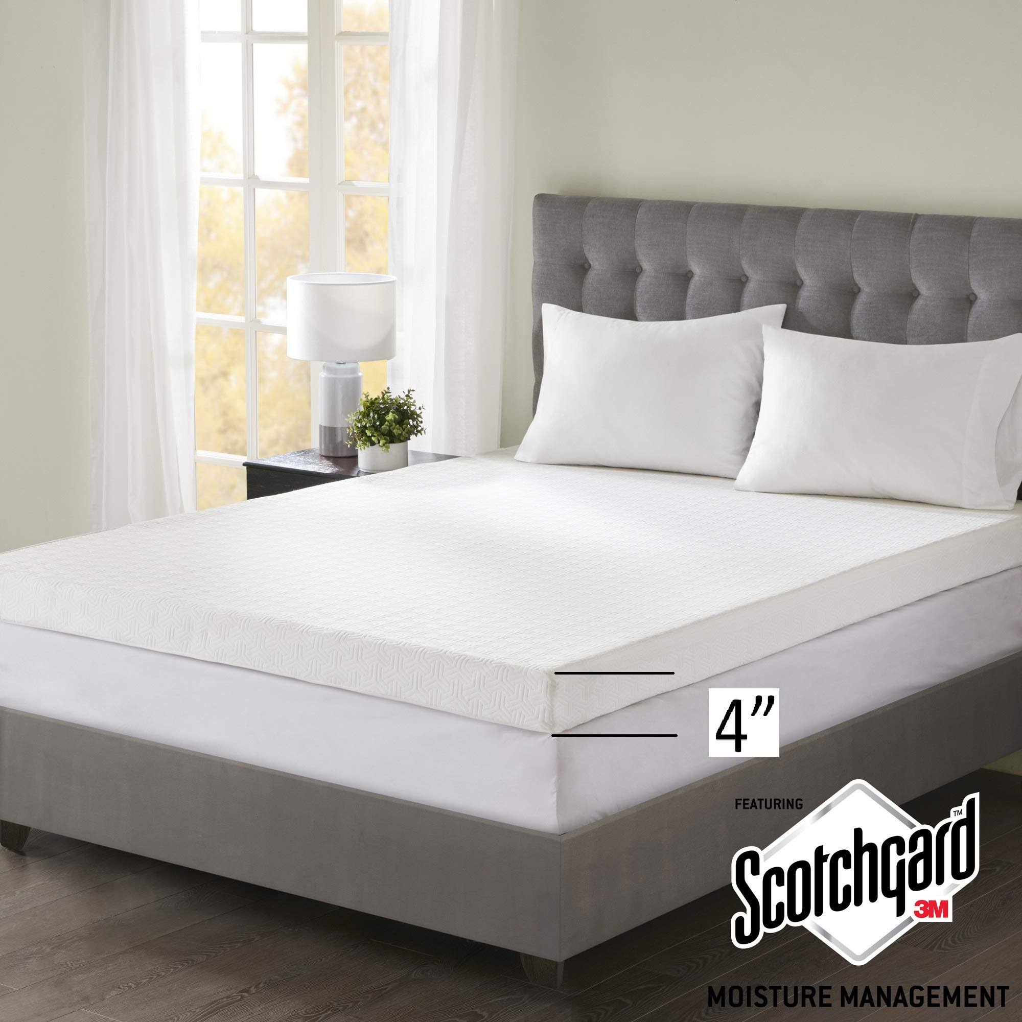 Sleep Philosophy 4x22 Memory Foam Mattress Topper, Twin, White