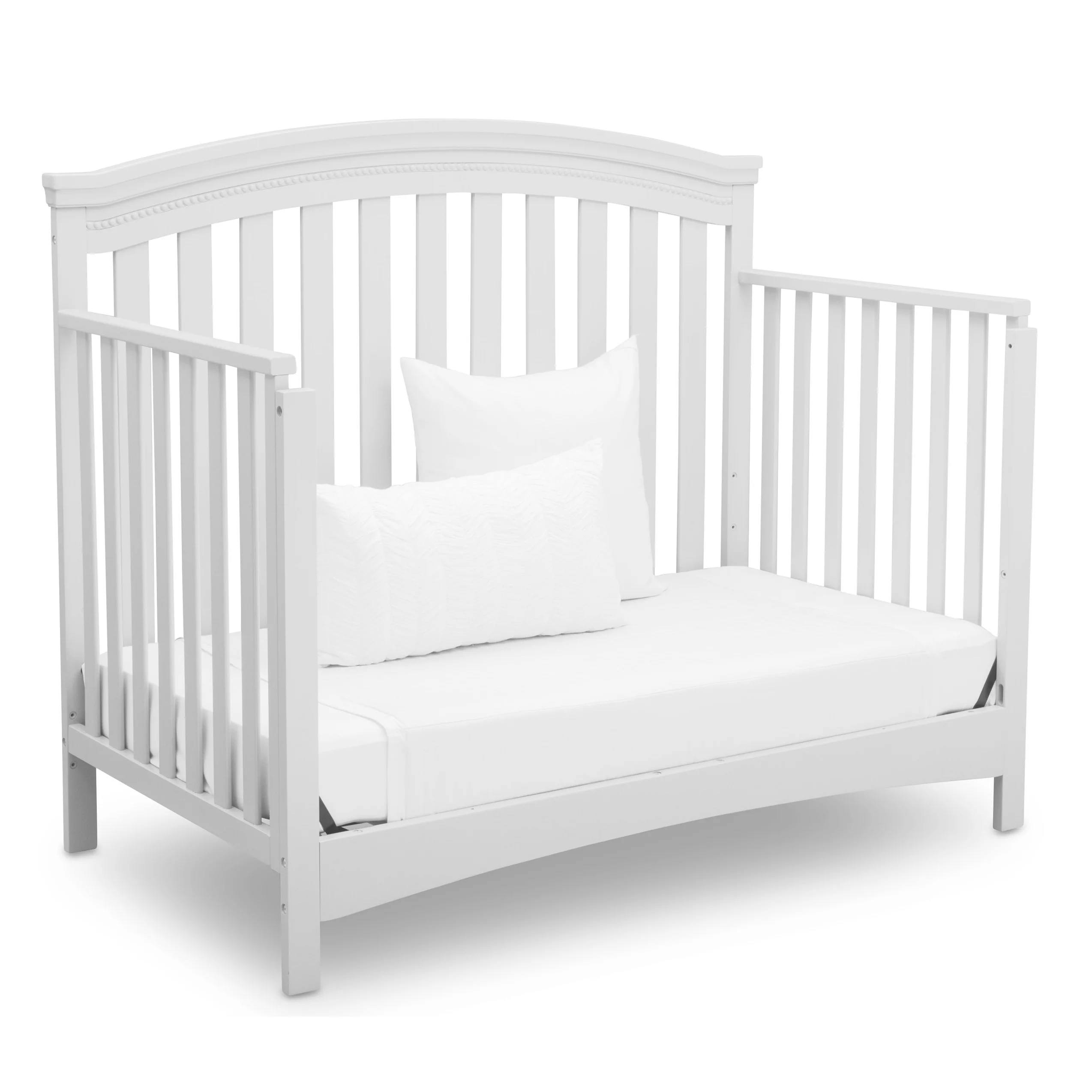 Delta Children Emerson 4-in-1 Convertible Crib - Greenguard Gold Certified, Bianca White