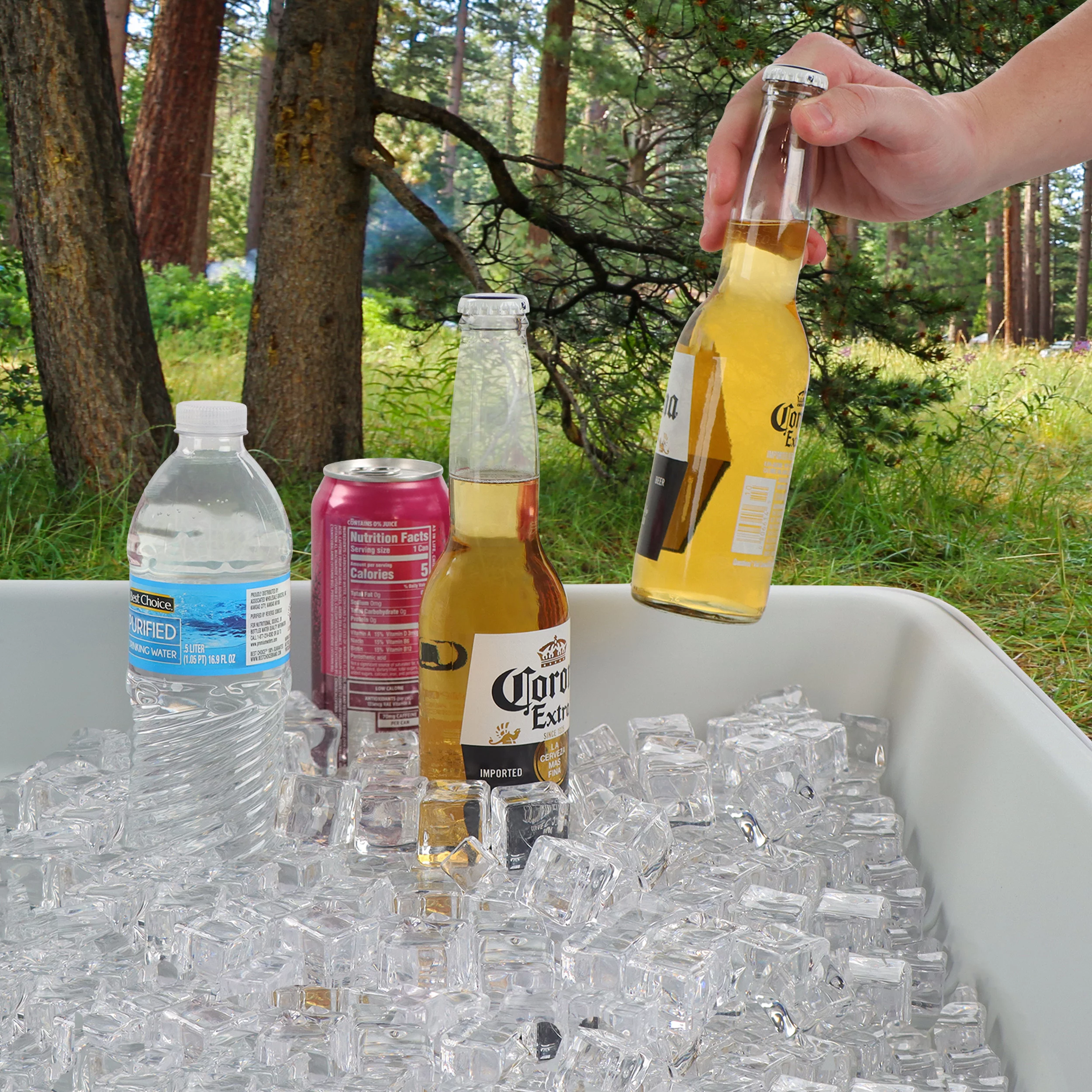 7Penn Folding Ice Cooler Table - 4ft Long Bar Cooler Table Outdoor Ice Chest