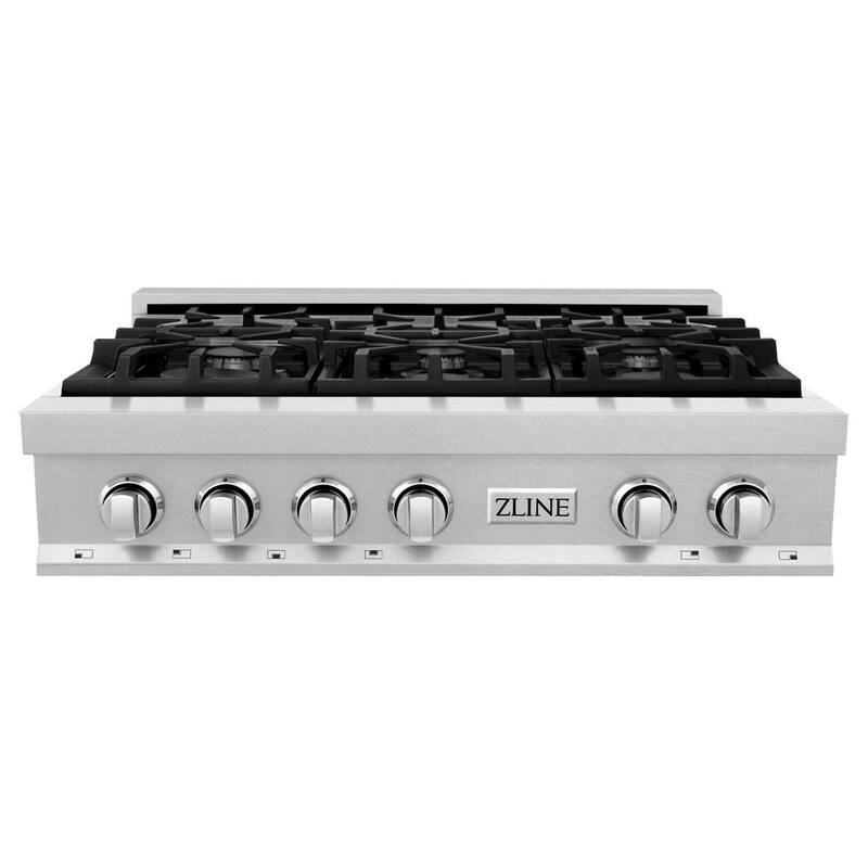 36 in. 6 Burner Front Control Porcelain Gas Cooktop in Fingerprint Resistant Stainless Steel