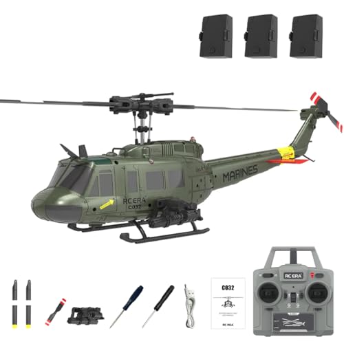 RC ERA C032 UH-1 Huey RC Helicopter with 3D Inverted Flight & 6-Axis Gyro Stabilization
