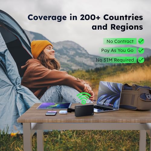 GlocalMe U3 4G LTE Mobile Hotspot, Portable WiFi Hotspot for Travel in 200+ Countries, No SIM Card Needed