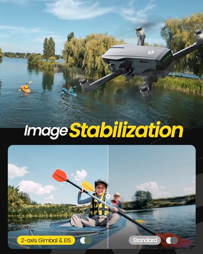 Holy Stone HS720G 2-Axis Gimbal Drones with 4K EIS Camera, 2 Batteries 52-Min Flight Time, Brushless Motors, GPS Auto Return, Video Transmission