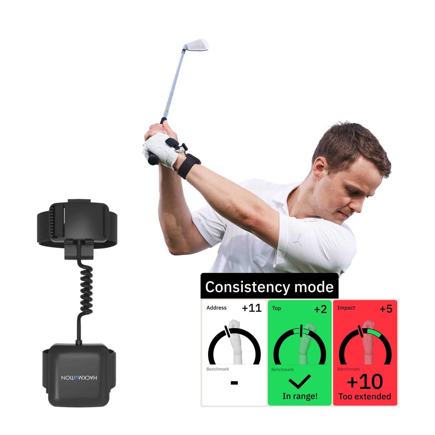 Hackmotion Plus Golf Swing and Wrist Angle Training Aid Provides Real-time Wrist Data to Fix common Swing Faults and Improve