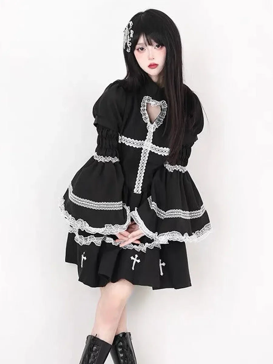 'Holy Doll' Cross & Lace Heart Shape Dress
