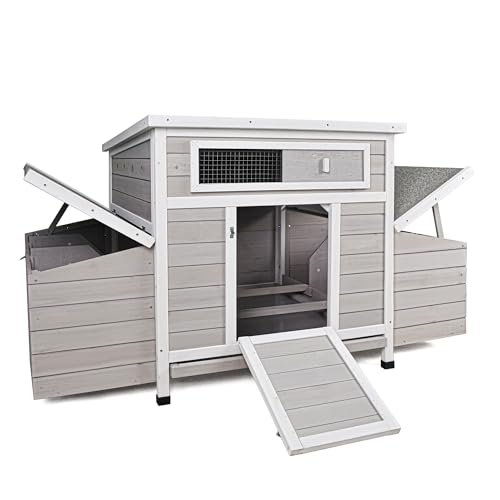 122" Large Chicken Coop with Run,Outdoor Chicken Run W/Nesting Box & Perch,Wooden Hen House W/Ramp & Sliding Trays