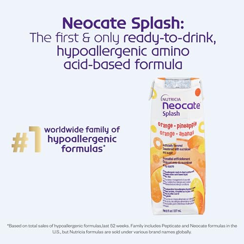 Nutricia Neocate Splash - Ready-to-Feed Hypoallergenic, Amino Acid-Based Toddler and Junior Formula - Vanilla - 8 fl oz (Case of 27)