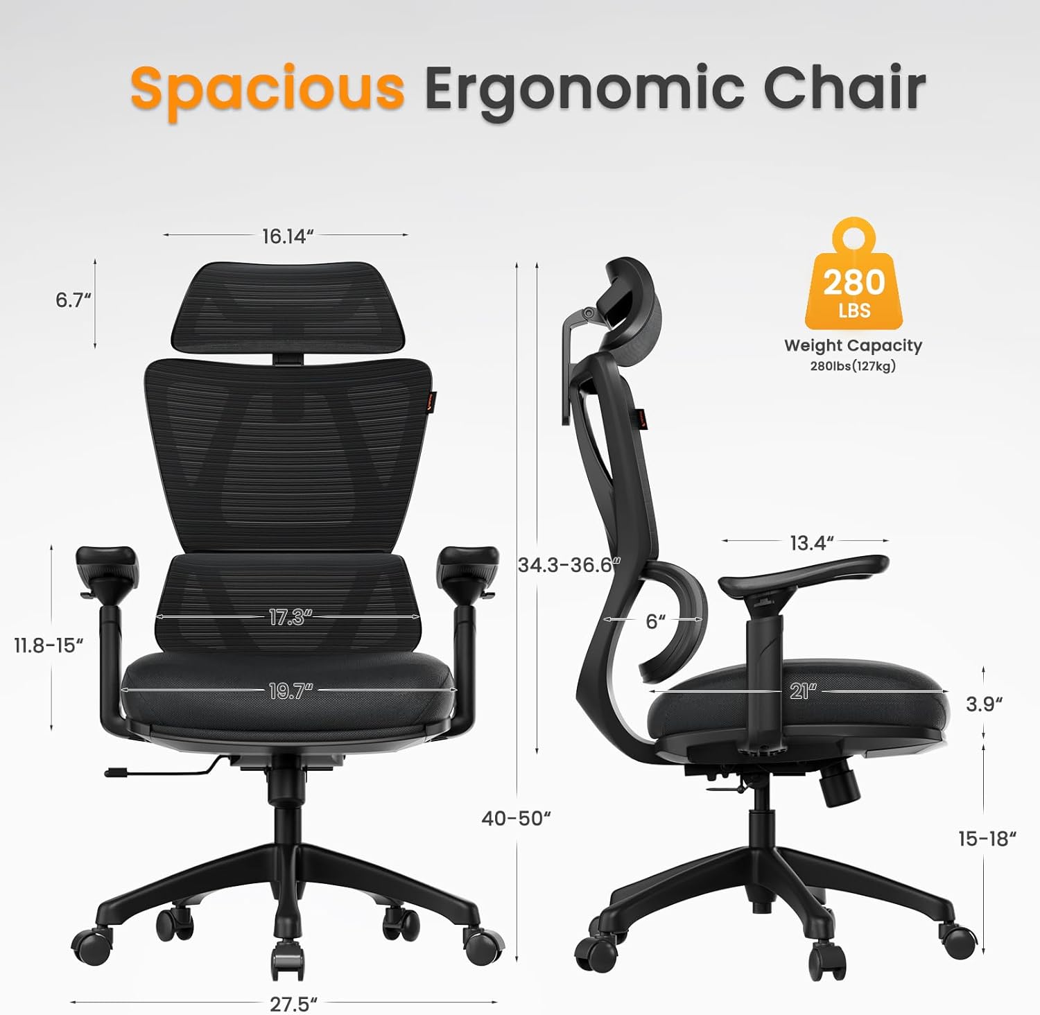 ProtoArc Ergonomic Office Chair with Wheels