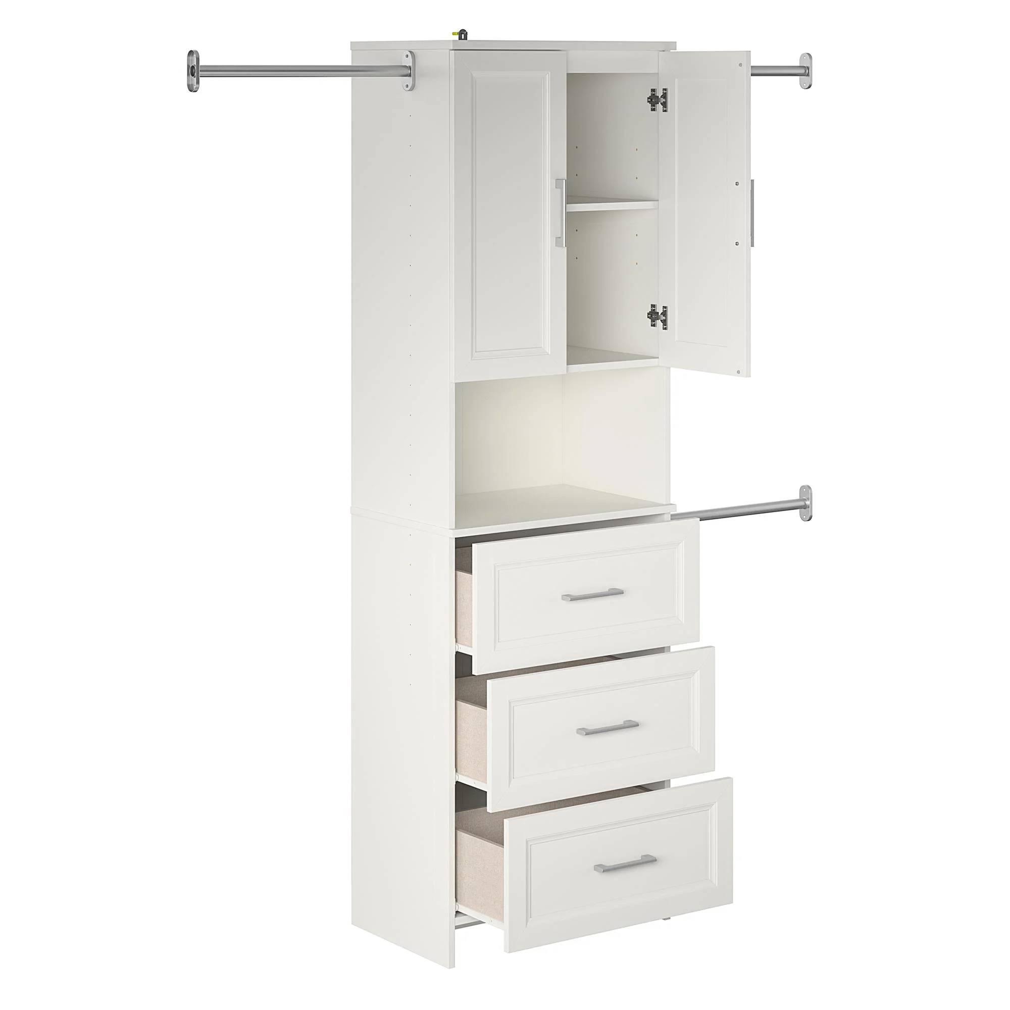 Systembuild Evolution Evone 3 Drawer Closet Storage, White