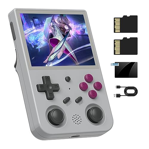 RG353V Retro Video Handheld Game Console 3.5" IPS Screen Android 11 and Linux System RK3566 64bit Game Player 64G TF Card Built-in 4450 Classic Games