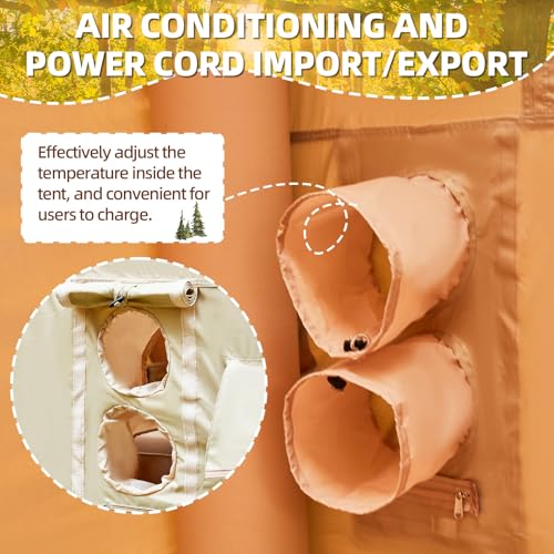 YOLENY Inflatable Tents for Camping, 4/6/8/10/12 Person Tent with TPU Skylight, Mesh Windows, Stove Jack & Pump, Easy Setup 4 Season Glamping Tent