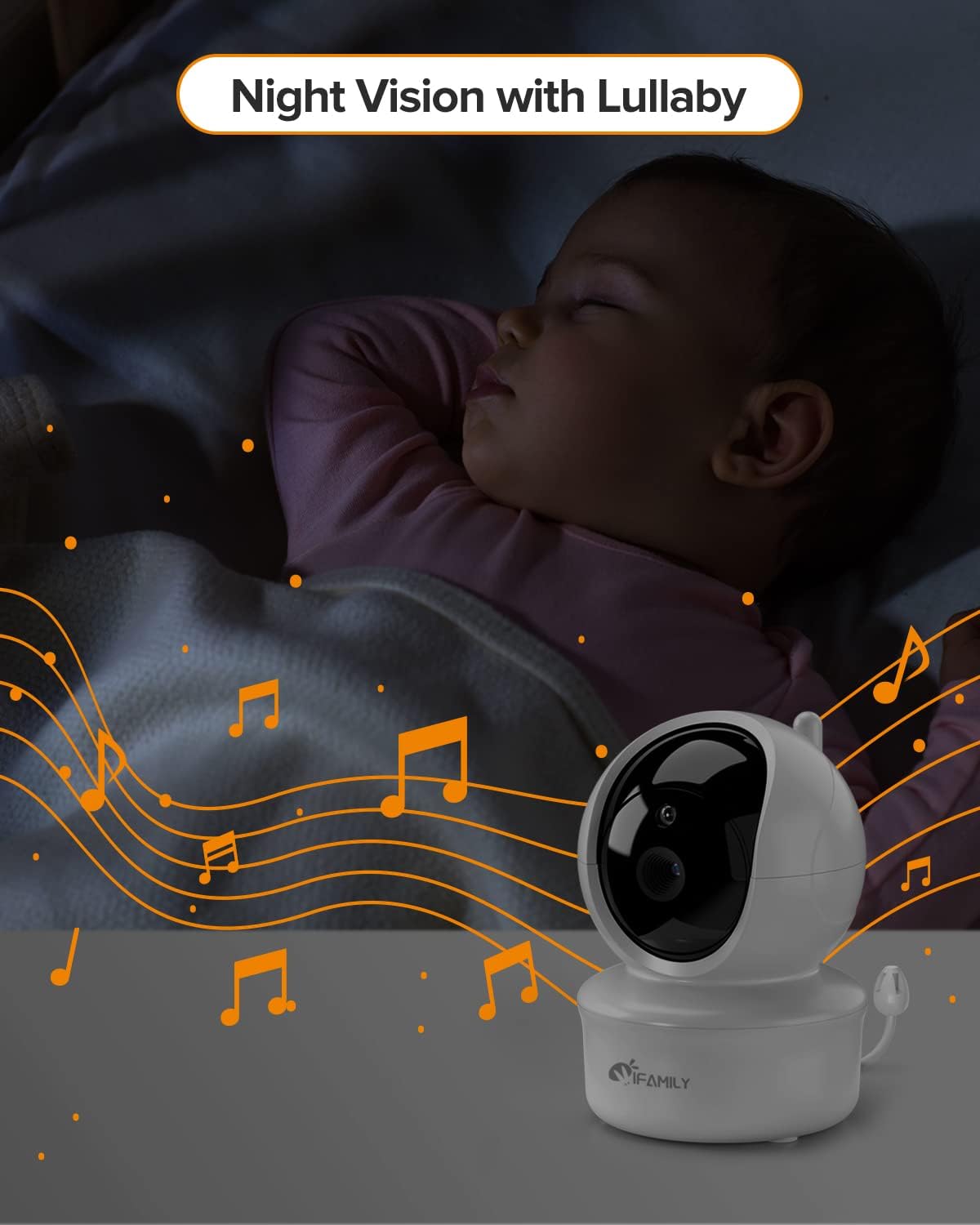 Baby Monitor - 5” Large Display Video Baby Monitor with Remote Pan-Tilt-Zoom |Infrared Night Vision, Temperature Display, Lullaby