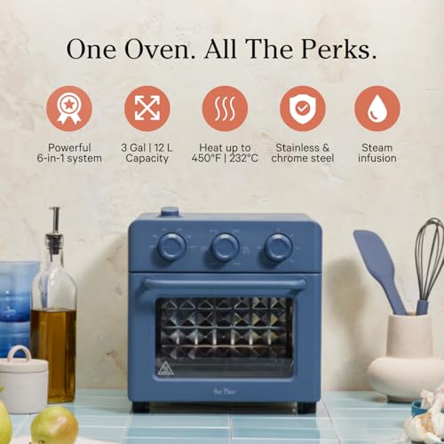 Our Place Wonder Oven | 6-in-1 Air Fryer & Toaster Oven with Steam Infusion | Compact, Countertop Friendly, Fast Preheat, Multifunctional | Air Fry