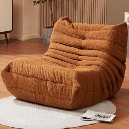 Bean Bag Chairs for Adults Giant Bean Bag Chair Memory Foam BeanBag Chair Big Bean Bag Sofa with Filler Faux Fur Fireside Beanbags Lazy Sofa for