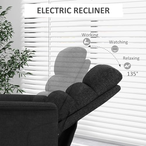 HOMCOM Power Lift Recliner Chair for Elderly, Easy Assembly, Fabric Lift Chair for Adults, Recliner Sofa with Remote Control