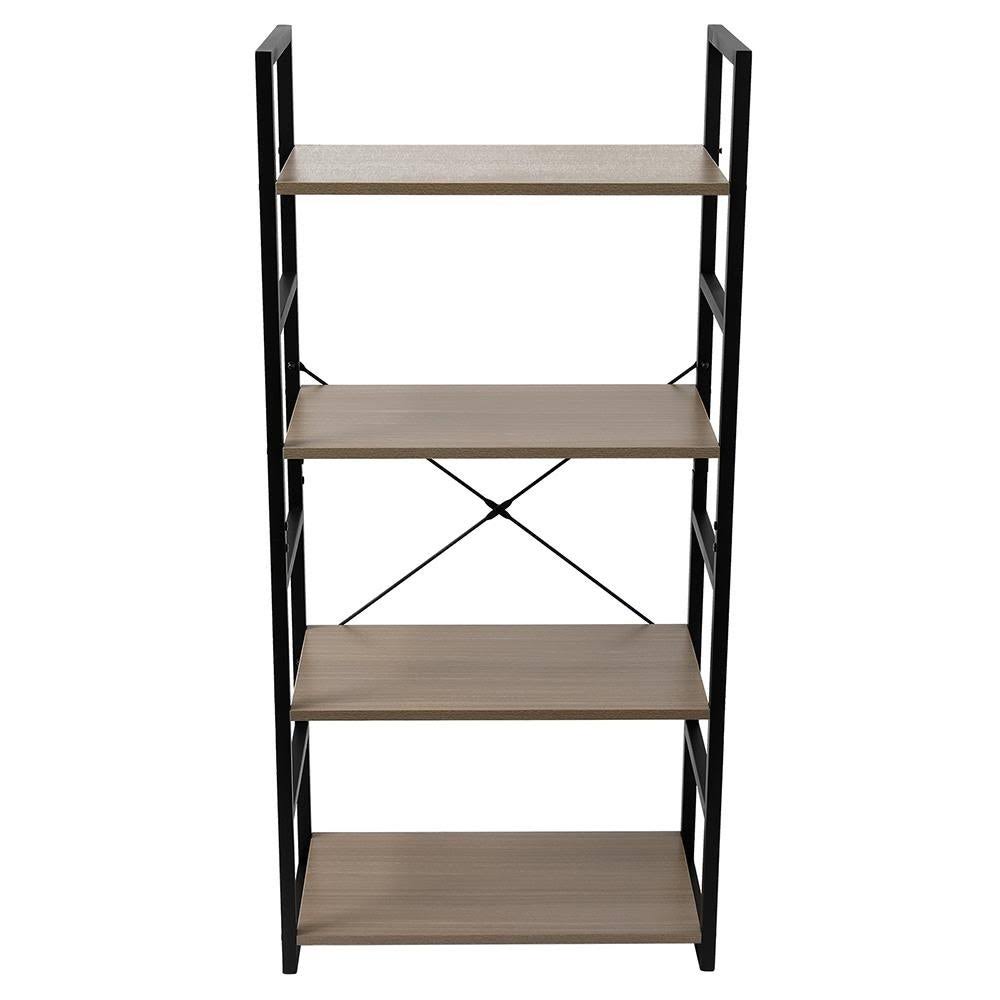 4 / 5 Tier Bookcase Shelf Storage Organizer Wood and Metal Bookshelf - 4 Tier