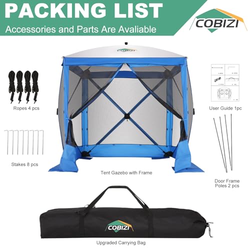 COBIZI 12x12ft Pop up Gazebo Screen Tent Screen House for Camping, Camping Outdoor Screened Gazebo, Canopy Tent