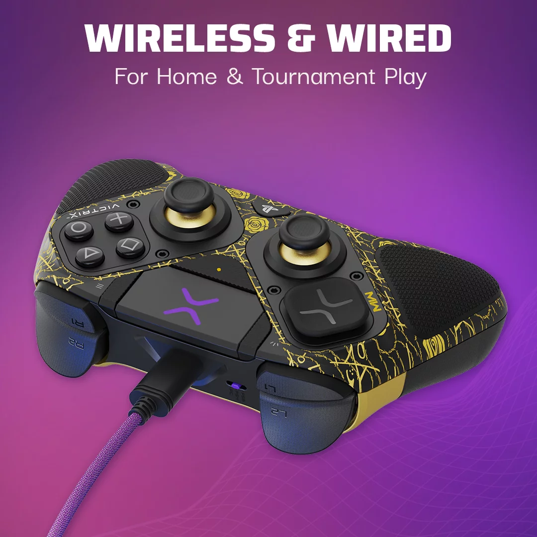 Call of Duty Modern Warfare 2 Victrix Pro BFG Wireless PlayStation 5 Controller for PS4/PS5/PC - COD MW2 Las Almas Golden Cartel Edition