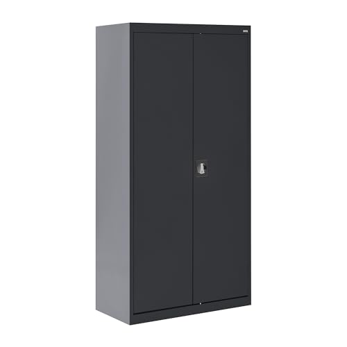 Sandusky Lee EA4R362472-02 Welded Steel Elite Storage Cabinet with Adjustable Shelves, 24" Length x 36" Width x 72" Height, Charcoal