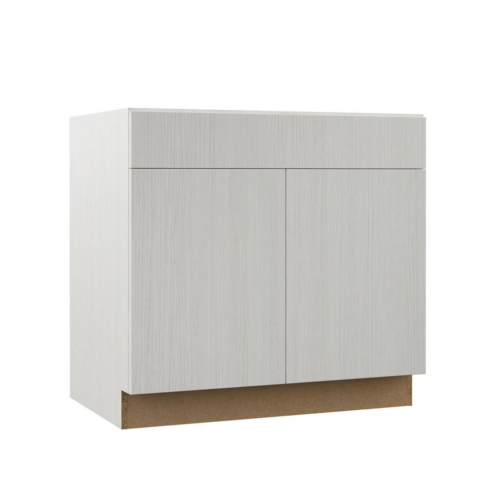 Hampton Bay Designer Series Edgeley Assembled 36x34.5x23.75 in. Base Kitchen Cabinet in Glacier