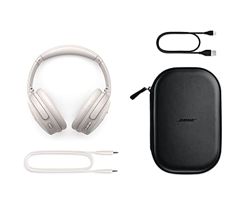 Bose QuietComfort 45 Noise Canceling Bluetooth Headphones (White Smoke) (Renewed)
