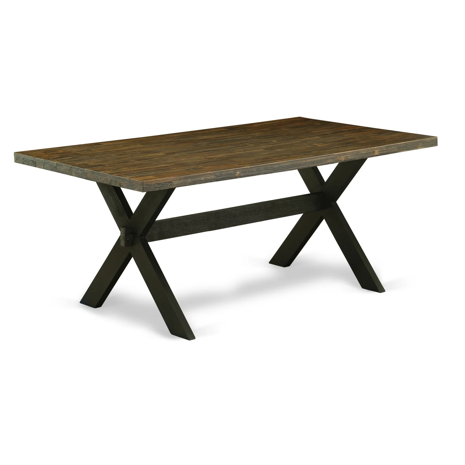 HomeStock Coastal Cottage - 7-Piece Dining Table Set - 6 Parson Chairs And Dining Room Table Solid Wood Frame