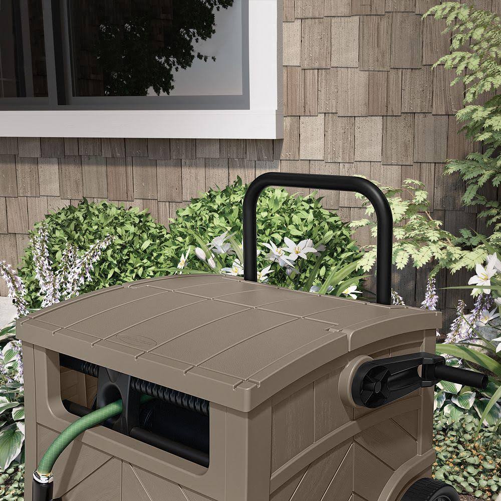 Suncast 150 ft. Free Standing Hideaway Brown Hose Reel