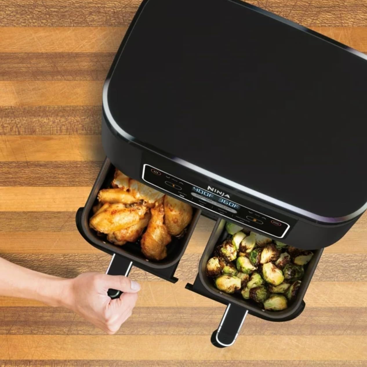 Ninja Foodi 4-in-1 8-Quart. 2-Basket Air Fryer with DualZone Technology- Air Fry, Roast, and More