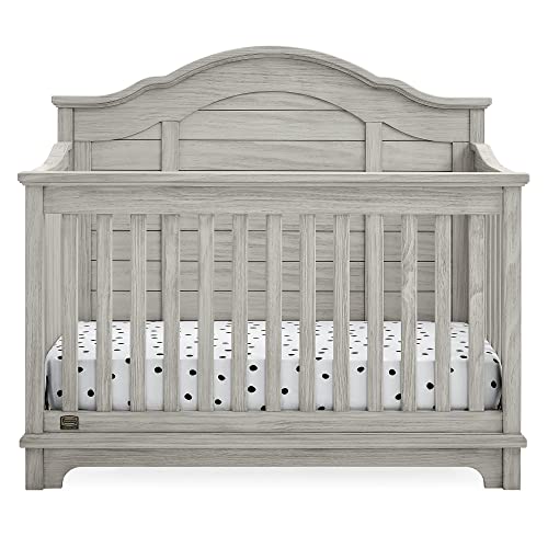 Delta Children Asher Crib 7-Piece Baby Nursery Furniture Set–Includes: Convertible Crib, Dresser, Changing Top, Crib Mattress, Sheets