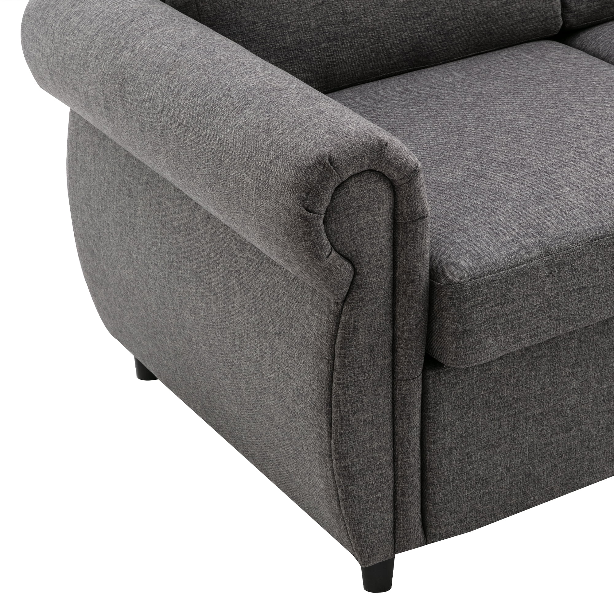 57.5" Orisfur Pull Out Sofa Bed Loveseat Sleeper with Twin Size Memory Mattress for Living Room Spaces, Gray