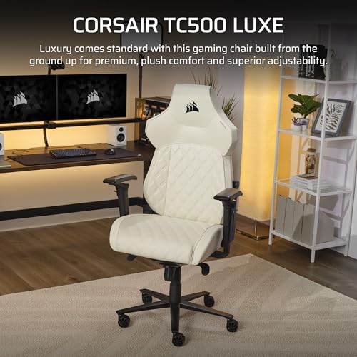 Corsair TC500 Luxe Gaming Chair – Premium Breathable Fabric – Wide Seat – Five-Way Adjustable Armrests – Adjustable Built-in Lumbar Support – 90-160