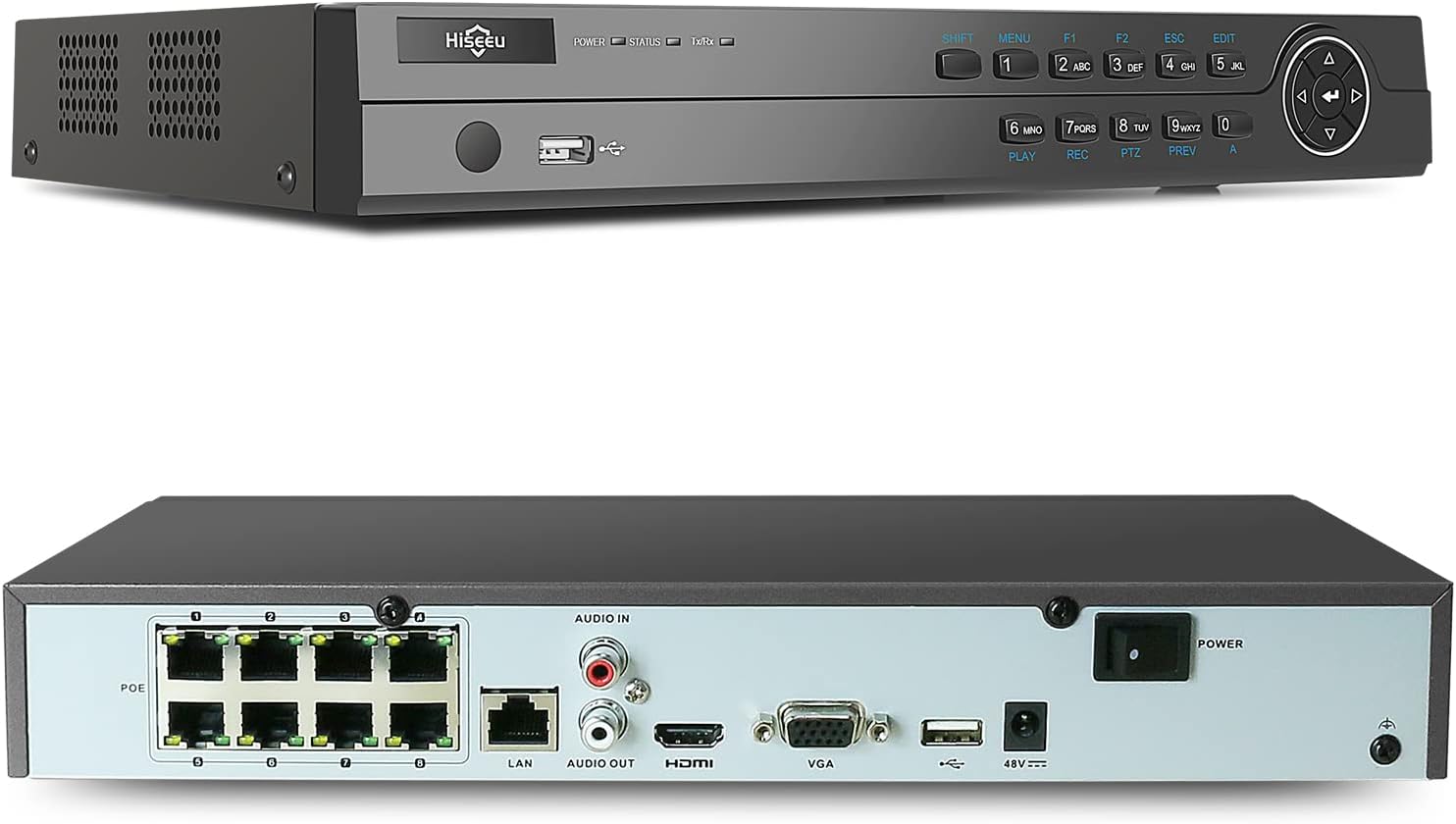 Hiseeu 4K 16CH PoE NVR, 8MP 16 Port Ultra HD Network Video Recorder,PoE Home Surveillance NVR for 4K/5MP/4MP/1080P IP Network Security Camera