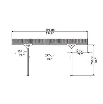 16x10 Palram Canopia Grey Carport Atlas 5000